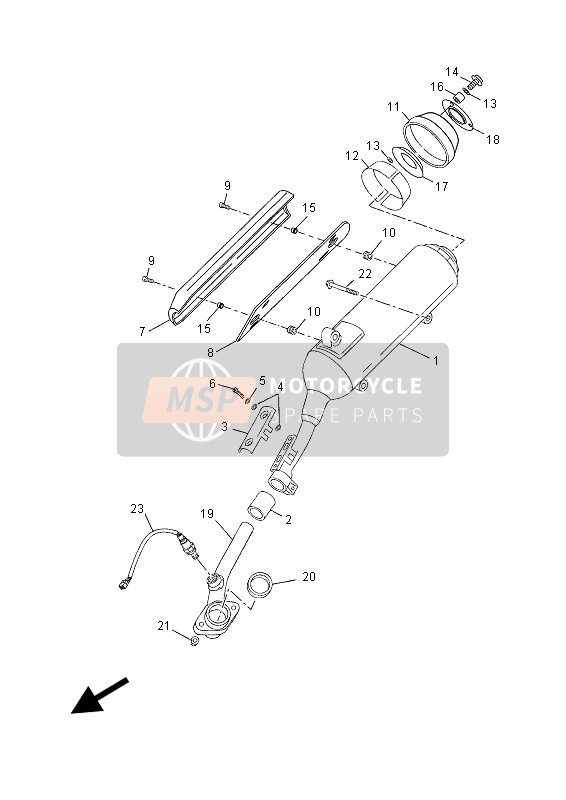 Yamaha YP250R (MBL2) 2015 Uitlaat voor een 2015 Yamaha YP250R (MBL2)